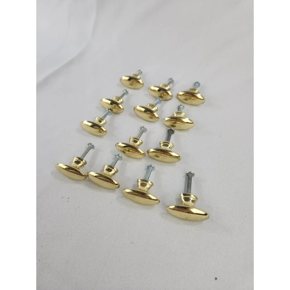 10 Hardware Solid ? Brass Gold Finish Drawer Pulls Cabinet Knobs Oblong Oval